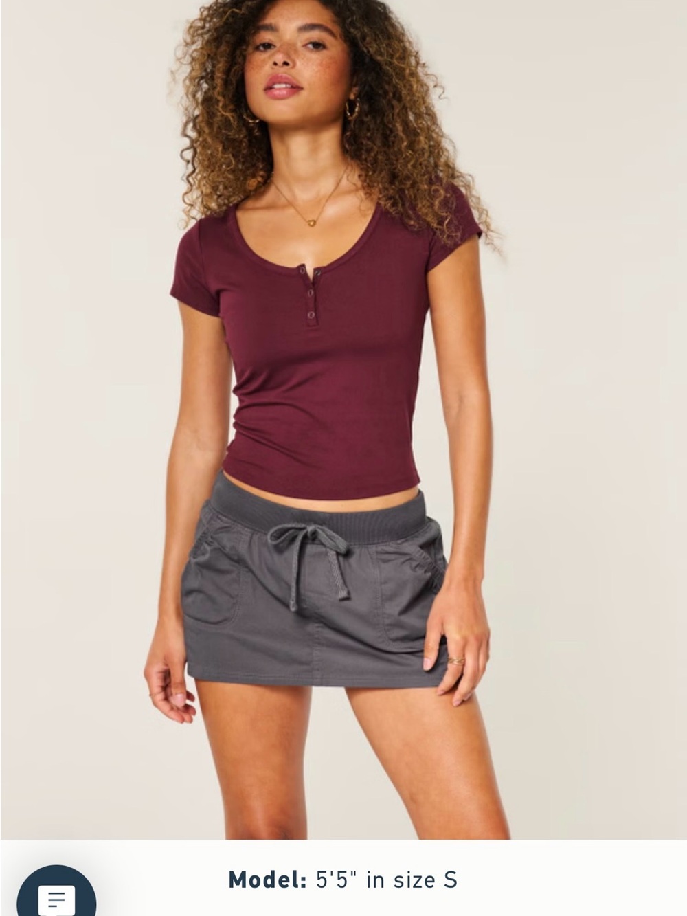 Hollister Charcoal Gray Mini Skort